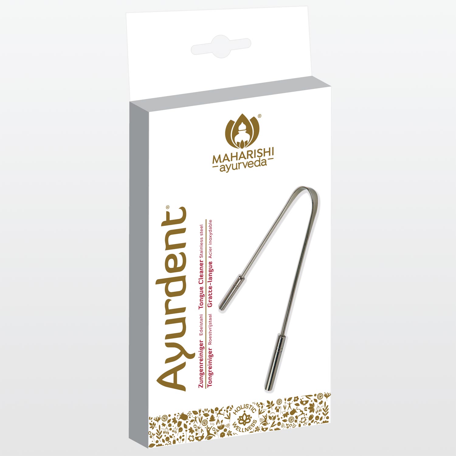 Raspător de limbă din oțel inoxidabil Maharishi Ayurveda Ayurdent - 1 buc.