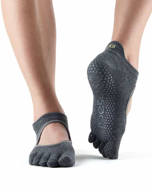 Șosete antiderapante ToeSox Fulltoe Bellarina Grip (Charcoal) Mărime: S 36-38