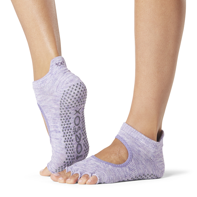 Șosete antiderapante ToeSox Halftoe Bellarina Grip (Violet Heather) Mărime: S 36-38