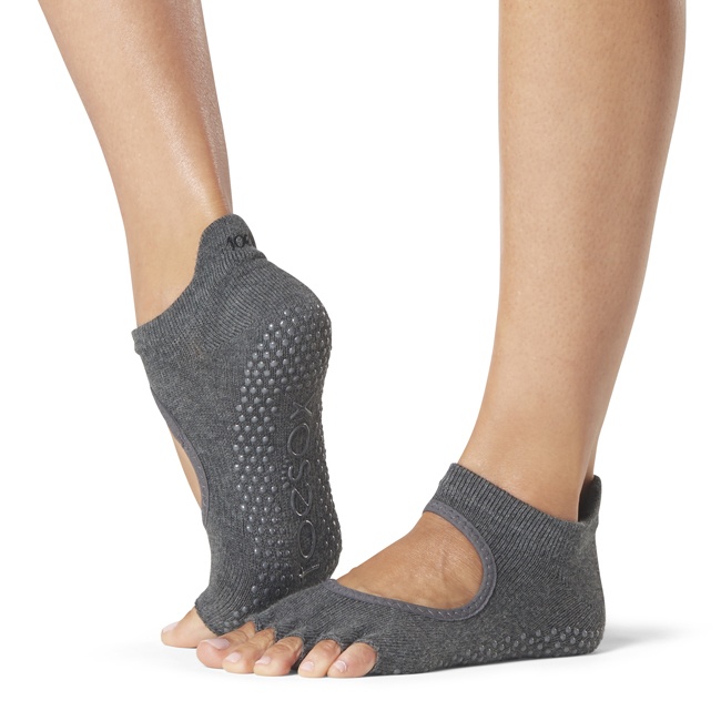 Șosete antiderapante ToeSox Halftoe Bellarina Grip (Charcoal) Mărime: S 36-38
