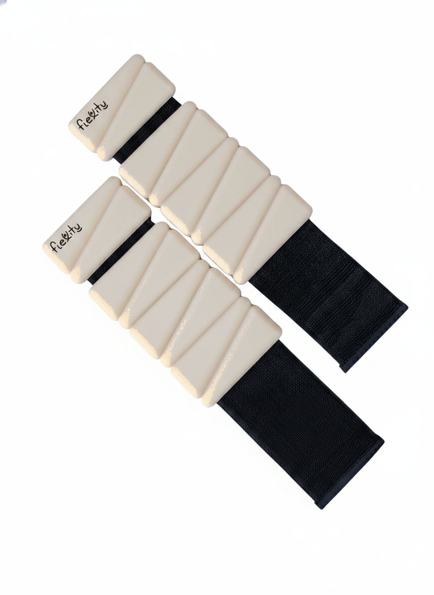 Greutăți Flexity pentru glezne și încheieturi – greutăți din silicon pentru încheieturi și glezne, 2 kg/pereche Culoare: Beige - Variant B