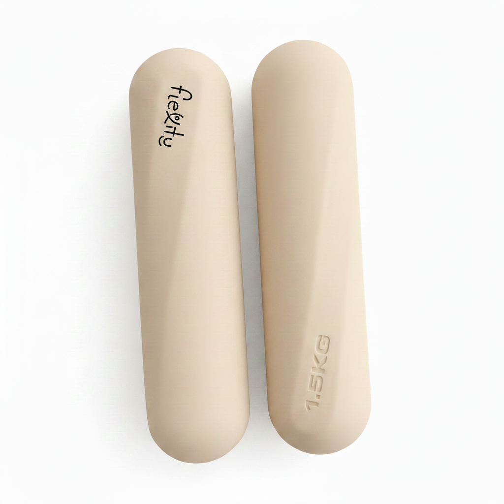 Flexity Dumbbell Duo – gantere ergonomice din silicon pentru pilates și antrenament funcțional, 1,5 kg Culoare: Beige