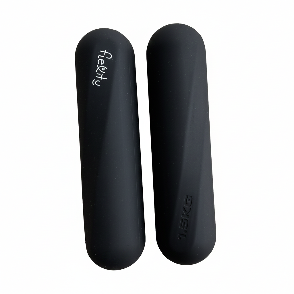 Flexity Dumbbell Duo – gantere ergonomice din silicon pentru pilates și antrenament funcțional, 1,5 kg Culoare: Black