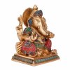 gan20b meditation zubehoer ganesh statue mehrfarbig halbseitlich