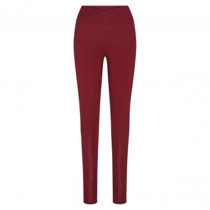 EA0KBXS yoga kleidung yamadhi basic leggins crossed waist burgundy front