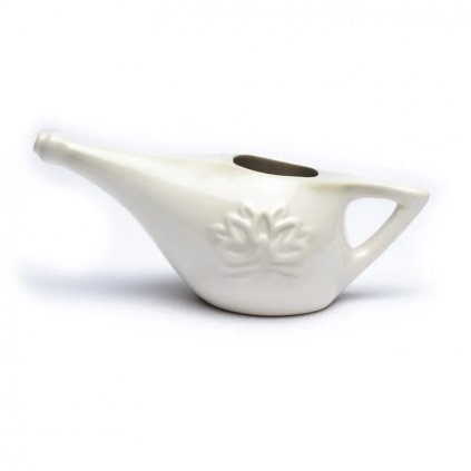 Neti Pot konvička na výplach nosa keramická s himalájskou soľou - nosná sprcha 150 ml + 25 g