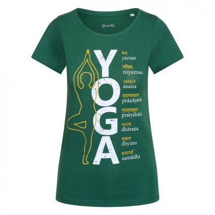 bodhi yoga women shirt 8 limbs tricko pre zeny tmava zelena