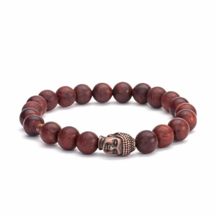 Bodhi Mala náramok hnedé drevo s amuletom Buddha