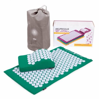 530sg bodhi vital akupressurmatte set akupressurkissen tasche komplett gruen
