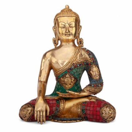 bud30 mediation zubehoer buddha statue mehrfarbig frontal