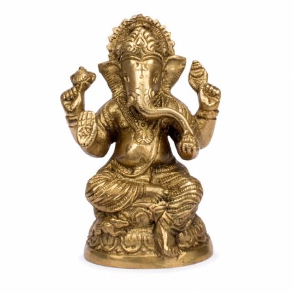 gan108 meditation ganesh statue messing ca 10 5 cm 650g front