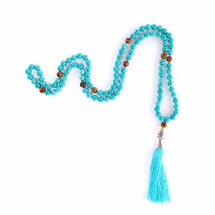 489tte yoga mala tuerkis mit quaste 108 perlen