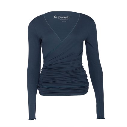 ha0da yamadhi wrap jacket viskose black iris front