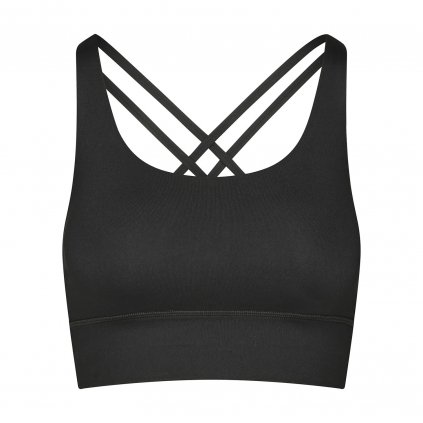 nb0100xs sports bra niyama essentials wmn sports bra crossed back schwarz front