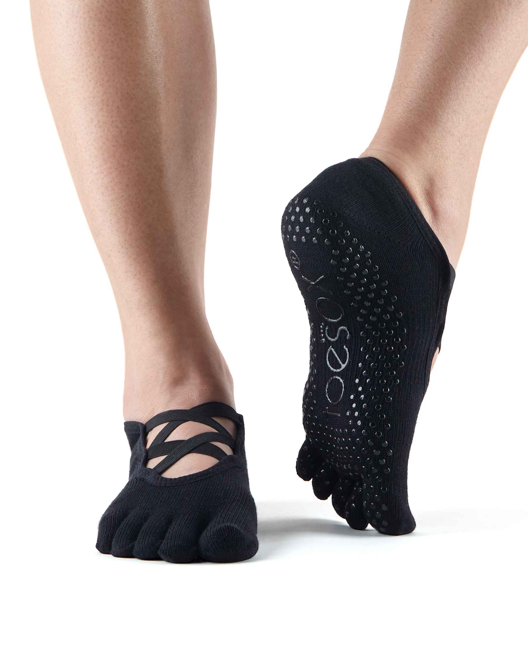 Toesox Fulltoe Elle protišmykové ponožky (čierna) Veľkosť: S 36-38