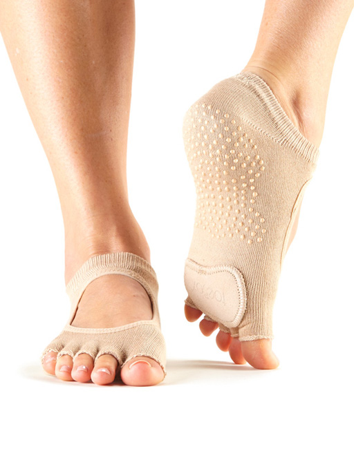 Toesox Halftoe Plié Grip protišmykové ponožky na tanec a balet (Nude) Veľkosť: S 36-38