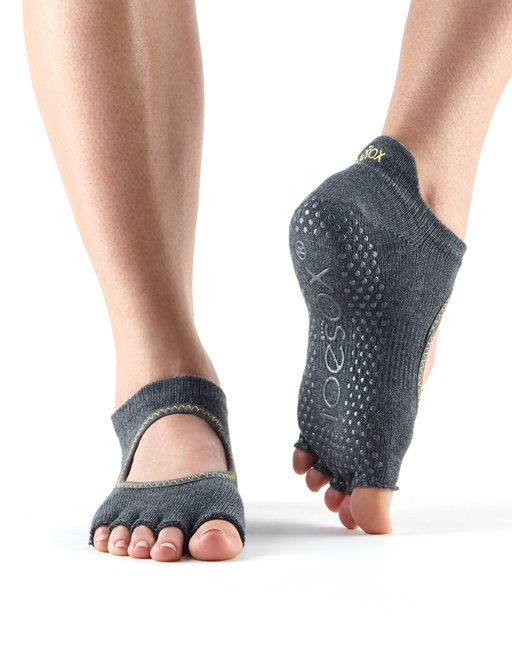 Toesox Halftoe Bellarina Grip protišmykové ponožky (Charcoal) Veľkosť: XS 33 - 35,5