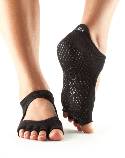 Toesox Halftoe Bellarina Grip protišmykové ponožky (čierne) Veľkosť: XS 33 - 35,5