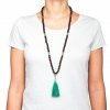 489rgs yoga mala rosenholz onyx gruener quaste hals