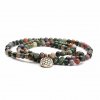 401iam yoga mala armband indischer achat mit charm blume des lebens