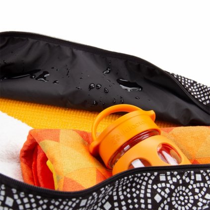545ms maharaja collection yoga gemusterte hot yoga bag bandhani schwarz weiss