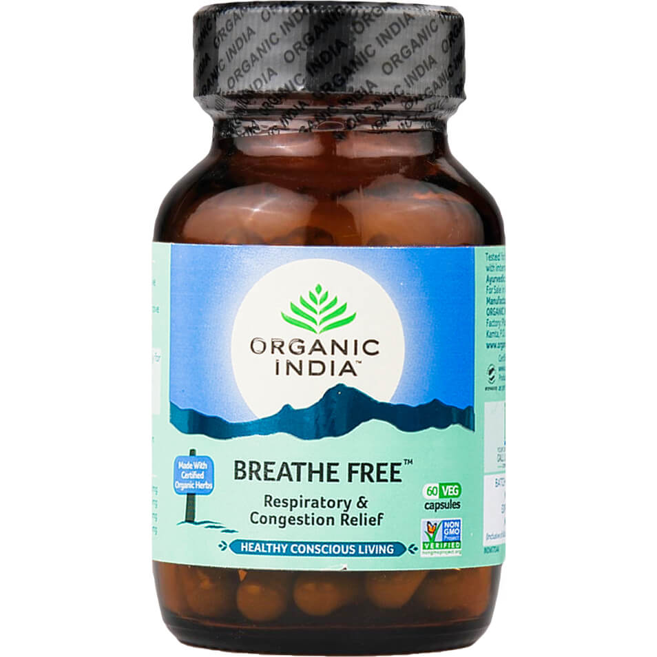 Organic India B -Free kapsle 60 ks astma, zahlenění, podpora plic