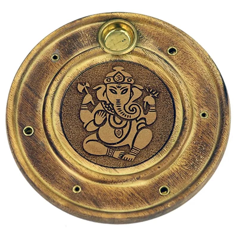 Phoenix Import Stojan na vonné tyčinky různé typy kulatý, dřevo 9,5 cm Typ: Ganesha