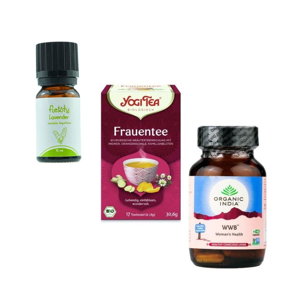 Flexity Balíček ZDRAVÍ ŽENY - Levandule, Yogi Women´s Tea, Organic Indie Zdraví pro ženu tobolky hormonální rovnováha