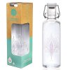 Soulbottle sklenená fľaša so symbolom Kvet života / Lotos 600 ml (Typ Flower of Life)