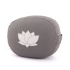951ld meditation meditationskissen oval eco mit lotus stickerei grau stehend