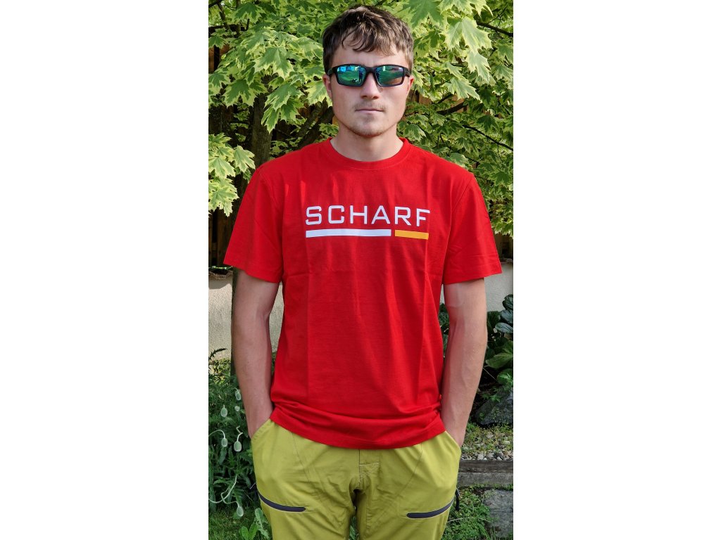 Pánské tričko Scharf s krátkým rukávem červené 051