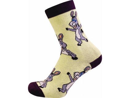 Dámské klasické veselé ponožky DONKEY (Barva Žlutá, Velikost 25-27 (38-41))