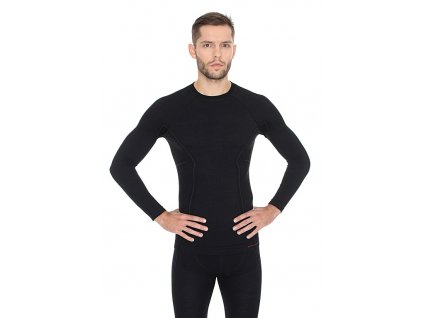 Pánské tričko Active wool s dlouhým rukávem black (Velikost L, Barva Černá)
