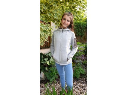 Dámská prošívaná hybribní bunda 4077 whitegrey (Size 46)
