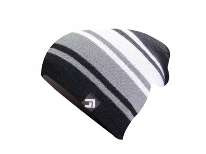 Čepice STRIPE black/grey