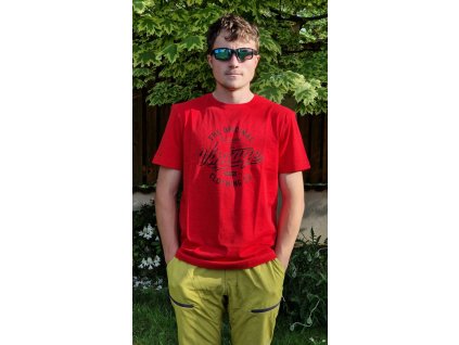 Pánské tričko Scharf s krátkým rukávem organická bavlna červené