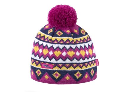Pletená čepice Merino KAMA K56 (Barva 114 růžová)