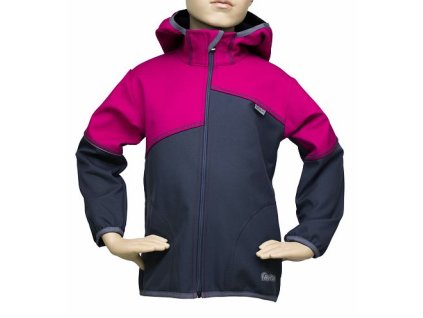 Dětská softshellová bunda Fantom dvoubarevná šedorůžová
