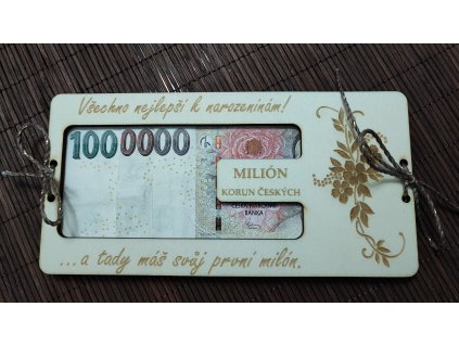 Destička na peníze - Milión k narozeninám