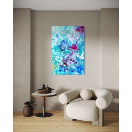 1016 originalny rucne malovany abstraktny obraz garden of fantasy