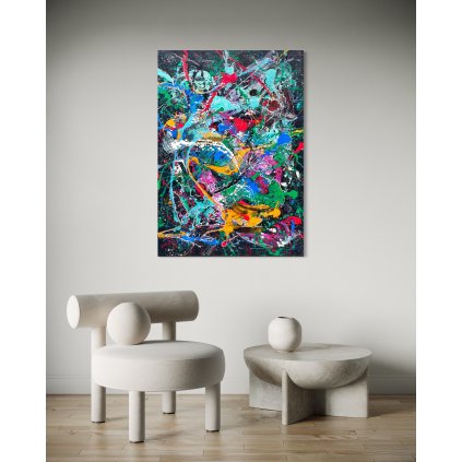 1022 originalny rucne malovany abstraktny obraz vivid splash