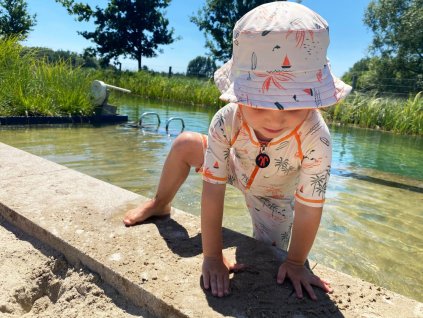 Ducksday Sun Hat Waikiki (farba oranžová, veľkosť 02 Y, materiál 100% Bavlna)