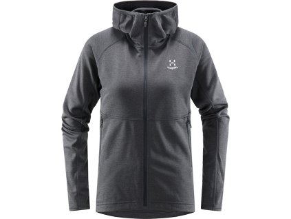 Mikina Haglöfs Skuta Hood (farba Tmavošedá, veľkosť L, materiál 62% Polyester, 38% recyklovaný Polyester)