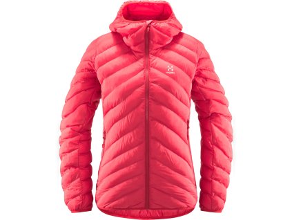 Bunda Haglöfs Sarna Mimic Hood Červená (farba červená, veľkosť XS, materiál 100% Polyester s hladkým povrchom)