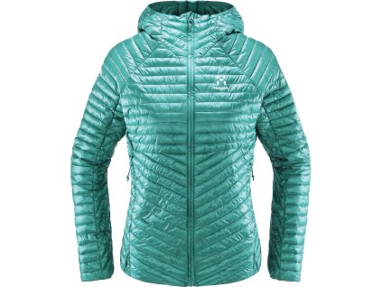 Bunda Haglöfs L.I.M Mimic Hood Svetlomodrá (farba svetlomodrá, veľkosť XL, materiál 100% recyklovaný PAD, 10D ultra ľahký, mini ripstopová štruktúra Výplň: Mimimc PLATINUM Graphene zmiešaný s recyklovaným PES,...)