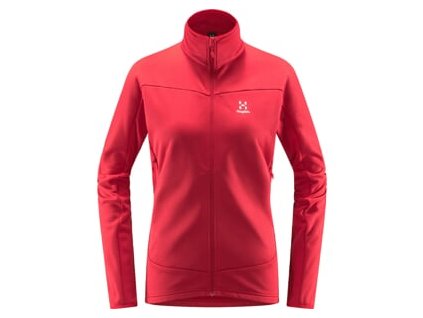 Haglöfs Frost Mid Červená (farba červená, veľkosť S, materiál 100% Polyester fleece, hladký povrch, vo vnútri jemný fleece, 195g/m2)