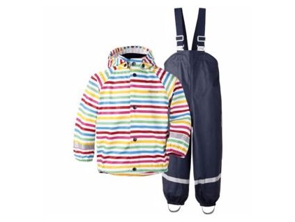Didriksons Set D1913 SLASKEMAN PRINT det. červená (farba červená, veľkosť 140, materiál 100 % Polyuretan - Galon, stretch materiál, vnútorná podšívka, 100 % Polyester)