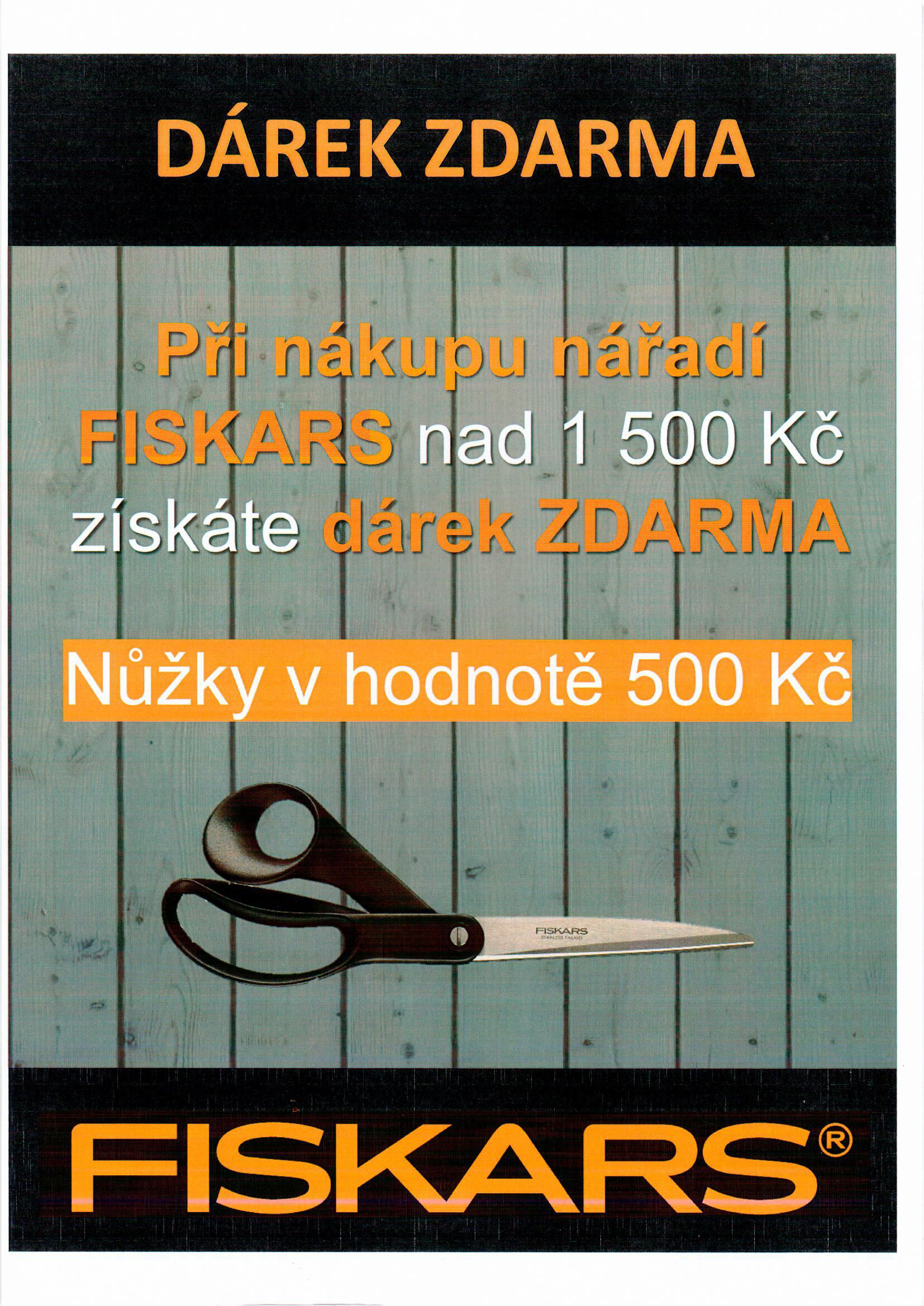 DÁREK v hodnotě 500 Kč k nákup nářadí FISKARS