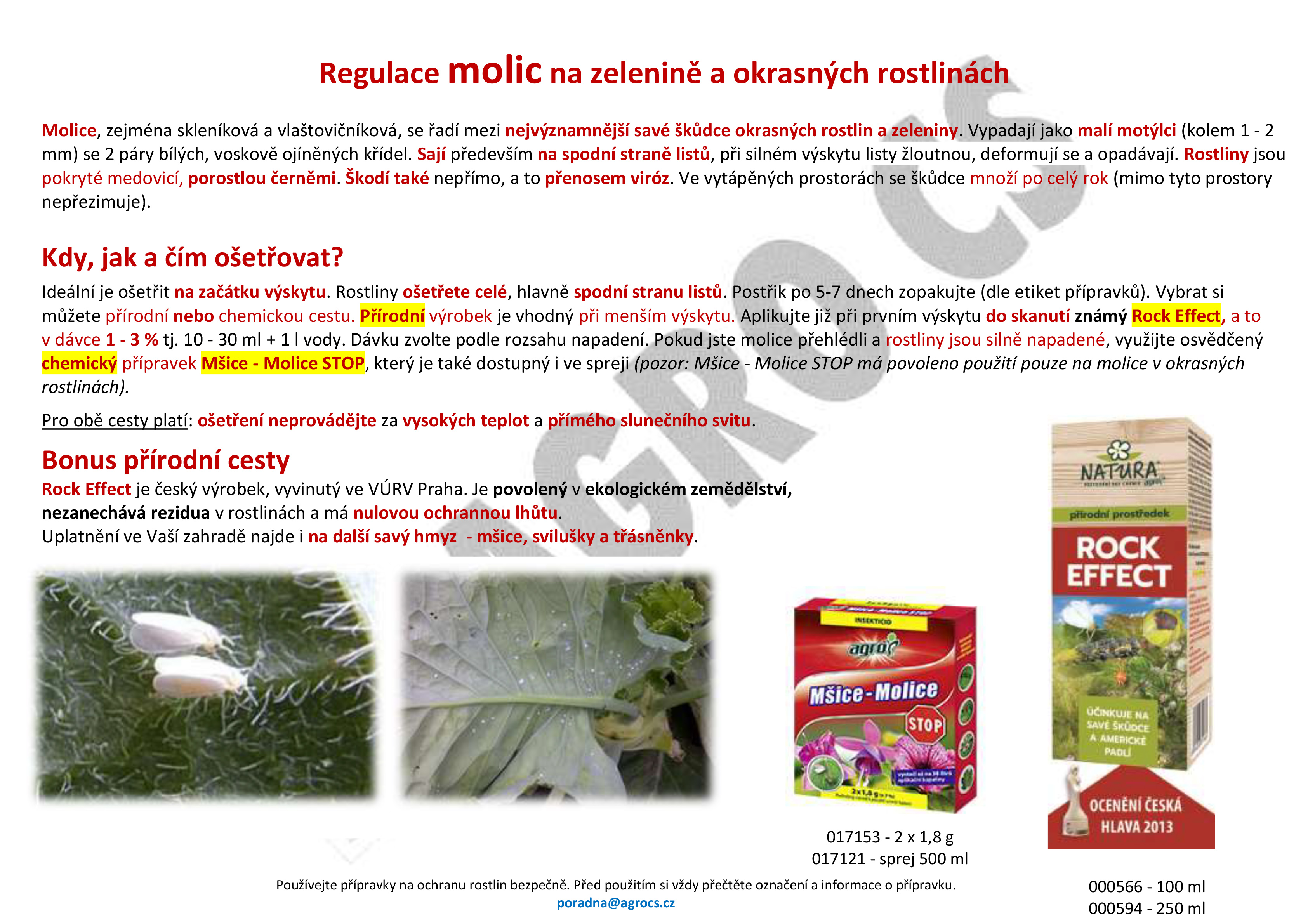 Regulace molic na zelenině a okrasných rostlinách