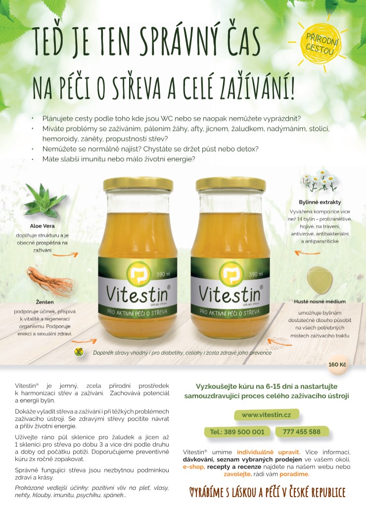 Vitestin pro aktivní péči o střeva v prodej ve Flora Centru